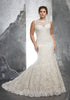 2018 Plus Size Lace Mermaid Wedding Dresses with Bateau Neckline